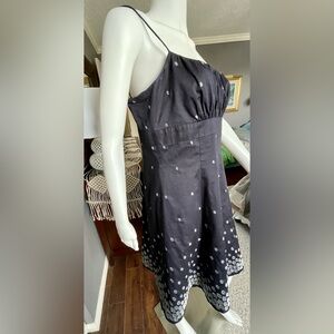 Ann Taylor Navy Embroidered Dress